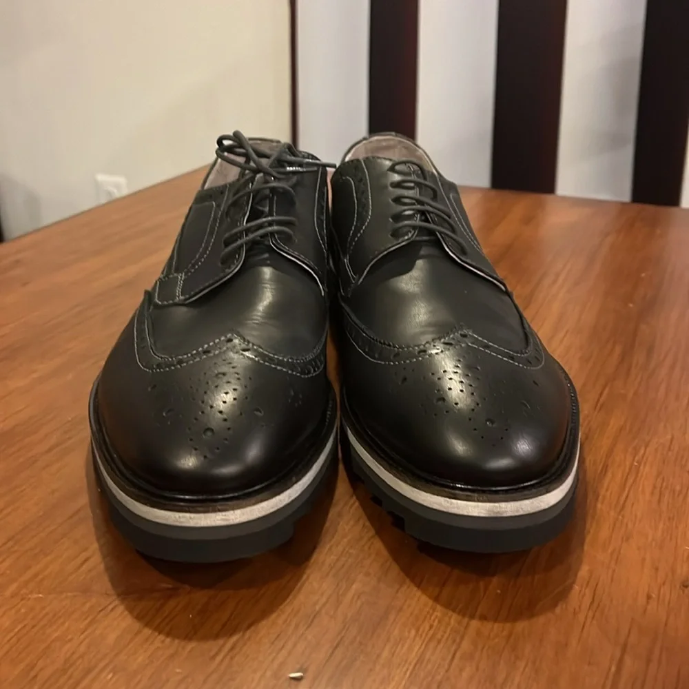 Rogue Rodman O Leather Wingtip Blucher Shoes black new Mens Size 11